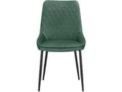 Danish Style Jídelní židle Maya (SET 2 ks), samet, zelená