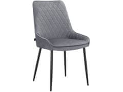 Danish Style Jídelní židle Maya (SET 2 ks), samet, šedá