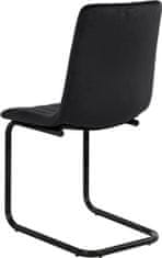 Danish Style Jídelní židle Marcela (SET 2 ks), samet, černá
