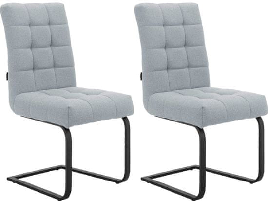 Danish Style Jídelní židle Terza (SET 2 ks), textil, světle šedá