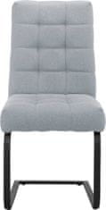 Danish Style Jídelní židle Terza (SET 2 ks), textil, světle šedá