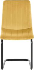 Danish Style Jídelní židle Marcela (SET 2 ks), samet, žlutá