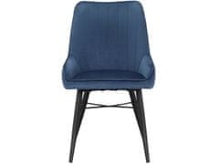 Danish Style Jídelní židle Akita (SET 2 ks), samet, modrá