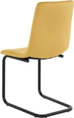 Danish Style Jídelní židle Marcela (SET 2 ks), samet, žlutá