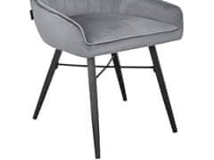 Danish Style Jídelní židle Akita (SET 2 ks), samet, šedá