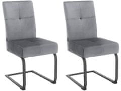 Danish Style Jídelní židle Izumo (SET 2 ks), samet, šedá