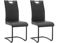 Danish Style Jídelní židle Sakai (SET 2 ks), syntetická kůže, černá