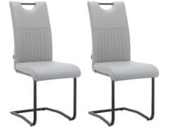 Danish Style Jídelní židle Sakai (SET 2 ks), syntetická kůže, šedá