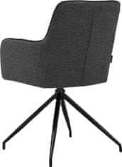 Danish Style Jídelní židle Zaria (SET 2 ks), textil, tmavě šedá