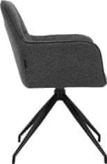 Danish Style Jídelní židle Zaria (SET 2 ks), textil, tmavě šedá