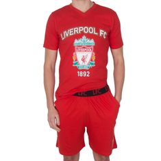 FotbalFans Pyžamo Liverpool FC, červené, bavlna | L