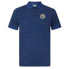 FotbalFans Polo Tričko Manchester City FC, vyšitý znak, modré | L