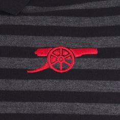 FotbalFans Polo Tričko Arsenal FC, vyšitý znak, černá a šedá | XXL