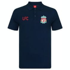 FotbalFans Polo Tričko Liverpool FC, vyšitý znak, tmavě modré | M