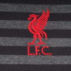 FotbalFans Polo Tričko Liverpool FC, vyšitý znak, černá a šedá | XL