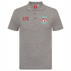 FotbalFans Polo Tričko Liverpool FC, vyšitý znak, šedé | S