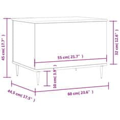 Vidaxl Konferenční stolek lesklý bílý 60x44,5x45 cm kompozitní dřevo