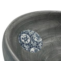 Vidaxl Umyvadlo na desku šedé oválné 59 x 40 x 15 cm keramika
