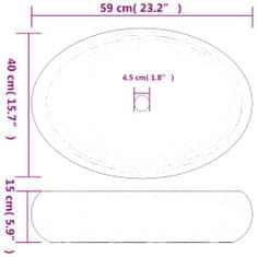 Vidaxl Umyvadlo na desku vícebarevné oválné 59 x 40 x 15 cm keramika