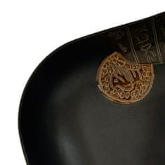 Vidaxl Umyvadlo na desku černé obdélník 48 x 37,5 x 13,5 cm keramika