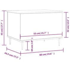 Vidaxl Konferenční stolek bílý 60 x 44,5 x 45 cm kompozitní dřevo