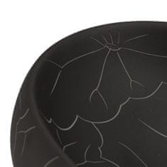 Vidaxl Umyvadlo na desku černé oválné 59 x 40 x 15 cm keramika