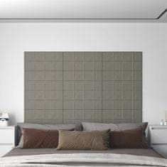 Vidaxl Nástěnné panely 12 ks světle šedé 60 x 30 cm samet 2,16 m²