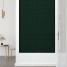 Vidaxl Nástěnné panely 12 ks tmavě zelené 60 x 30 cm samet 2,16 m²