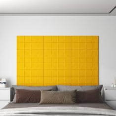 Vidaxl Nástěnné panely 12 ks žluté 60 x 30 cm samet 2,16 m²