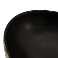 Vidaxl Umyvadlo na desku černé a modré ovál 56,5x36,5x13,5 cm keramika