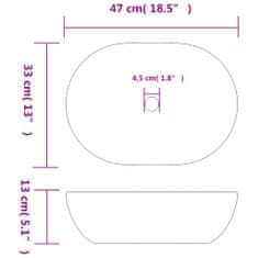 Vidaxl Umyvadlo na desku černé a modré oválné 47 x 33 x 13 cm keramika