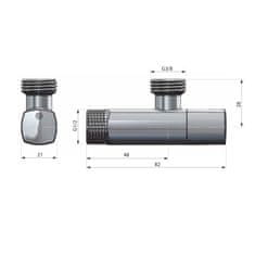 Arco ARCO rohový ventil A-80 1/2"x3/8", anticalc, černá 202511 - Arco