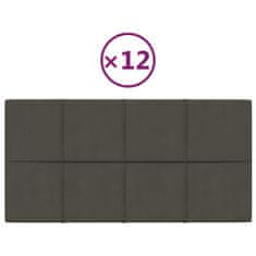Vidaxl Nástěnné panely 12 ks tmavě šedé 60 x 30 cm samet 2,16 m²