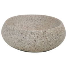 Vidaxl Umyvadlo na desku pískové oválné 59 x 40 x 15 cm keramika