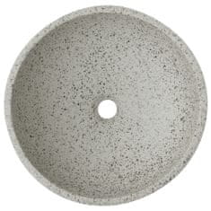Greatstore Umyvadlo na desku šedé kulaté Φ 41 x 14 cm keramika