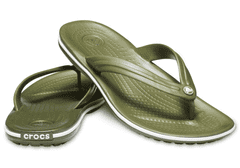 Crocs Crocband Flip-Flops pro muže, 46-47 EU, M12, Žabky, Pantofle, Sandály, Army Green/White, Zelená, 11033-37P