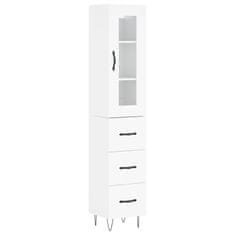 Vidaxl Skříň highboard bílá s vysokým leskem 34,5x34x180 cm kompozit