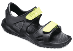 Crocs Swiftwater River Sandals pro děti, 30-31 EU, C13, Sandály, Pantofle, Black/Volt Green, Černá, 204988-09W