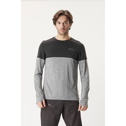 Picture triko PICTURE Eaton L/S Merino GREY MELANGE-BLACK M