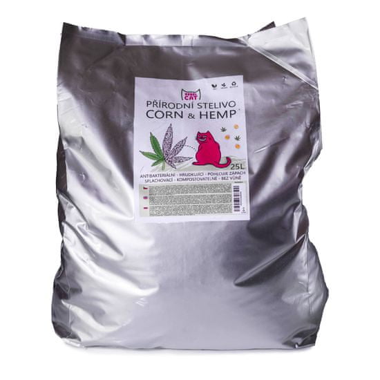 Rebel Cat přírodní stelivo hrudkující Corn & Hemp 25l