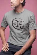 Fenomeno Pánské tričko Znamení váhy - šedé Velikost: 3XL
