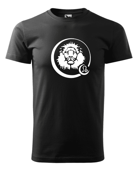 Fenomeno Pánské tričko Znamení lev - černé Velikost: XL