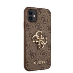 Guess  PU 4G Metal Logo Zadní Kryt pro iPhone 11 Brown