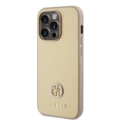 Guess  PU 4G Strass Metal Logo Zadní Kryt pro iPhone 15 Pro Max Gold