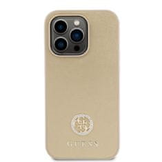 Guess  PU 4G Strass Metal Logo Zadní Kryt pro iPhone 15 Pro Max Gold