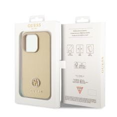 Guess  PU 4G Strass Metal Logo Zadní Kryt pro iPhone 15 Pro Max Gold