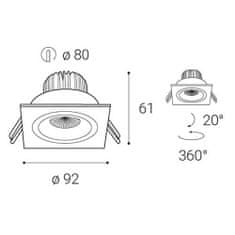 LED2 LED2 2160431DT 192N, W DIM 6W 3000K zápustné bílé