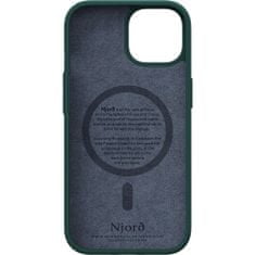 NJORD Salmon Leather kryt s MagSafe pro iPhone 15 / 14 / 13 Zelená