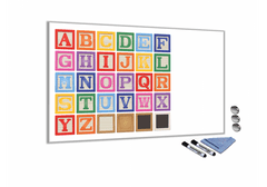 Glasdekor Skleněná magnetická tabule barevná veselá abeceda - Tvar: Čtverec, Rozměr skleněné grafické tabule: 50x50