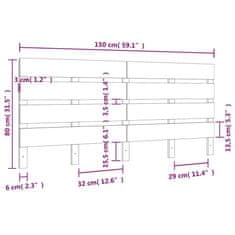 Vidaxl Čelo postele 150 x 3 x 80 cm masivní borovice